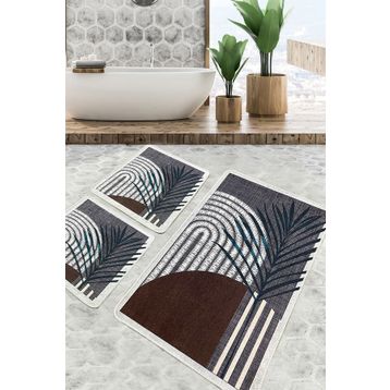 Chilai Home Morillo Paspas Djt 3'lü Set Yıkanabilir Kaymaz Taban Banyo Halısı