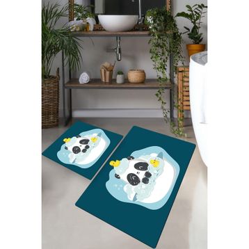 Chilai Home Panda In The Water 2'li Set Banyo Halısı