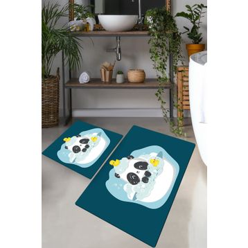 Chilai Home Panda In The Water 2'li Set Banyo Halısı