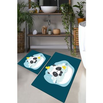 Chilai Home Panda In The Water 2'li Set Banyo Halısı