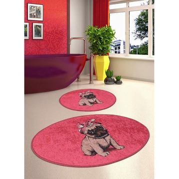 Chilai Home Pink Pug Djt 40x60 cm Banyo Halısı