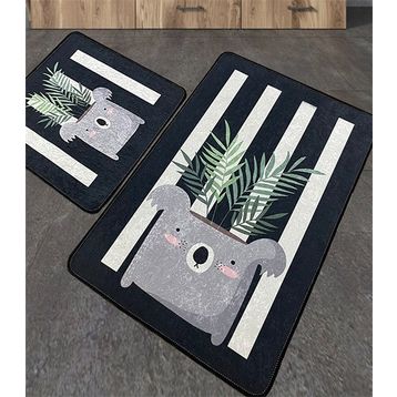 Chilai Home Rovio Djt Yıkanabilir Kaymaz 2'li Set Banyo Halısı