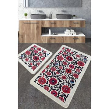 Chilai Home Sheffield Djt 2'li Set Paspas Yıkanabilir Kaymaz Taban Banyo Halısı