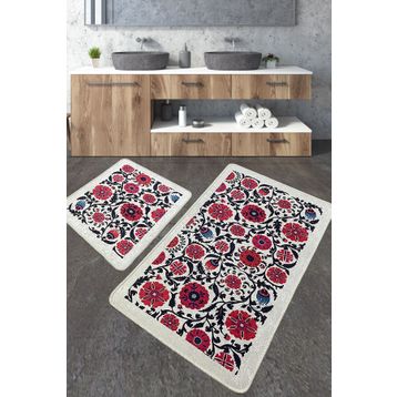 Chilai Home Sheffield Djt 2'li Set Paspas Yıkanabilir Kaymaz Taban Banyo Halısı