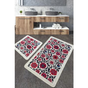 Chilai Home Sheffield Djt 2'li Set Paspas Yıkanabilir Kaymaz Taban Banyo Halısı