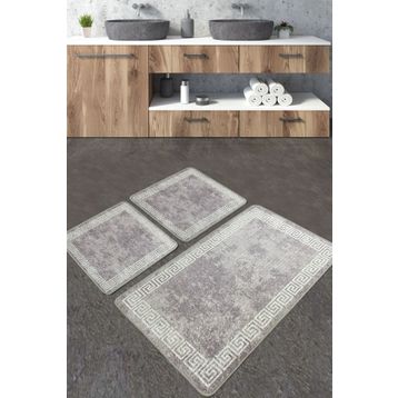 Chilai Home Silencio Banyo Halısı Djt 3'lü Set Banyo Paspası Kaymaz Tabanlı Klozet Takımı