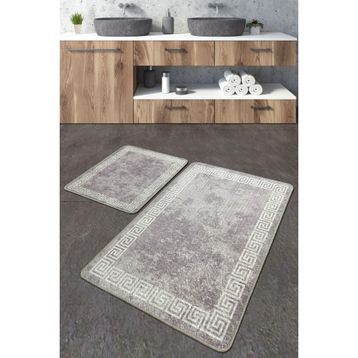 Chilai Home Silencio Djt 2'li Set Banyo Paspası Kaymaz Tabanlı Banyo Halısı Klozet Takımı