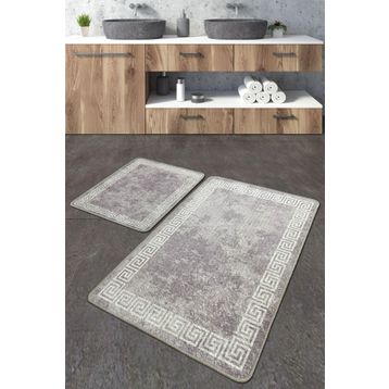 Chilai Home Silencio Djt 2'li Set Banyo Paspası Kaymaz Tabanlı Banyo Halısı Klozet Takımı