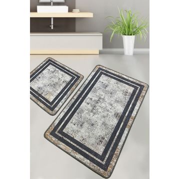 Chilai Home Sione Djt 2'li Set Yıkanabilir Kaymaz Taban Banyo Halısı