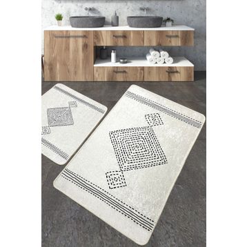 Chilai Home Tatiana Djt 2'li Set Yıkanabilir Kaymaz Banyo Halısı Paspas