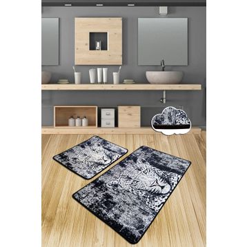 Chilai Home Tiger 2'li Set Banyo Halısı Paspas Yıkanabilir Kaymaz Taban Klozet Takımı