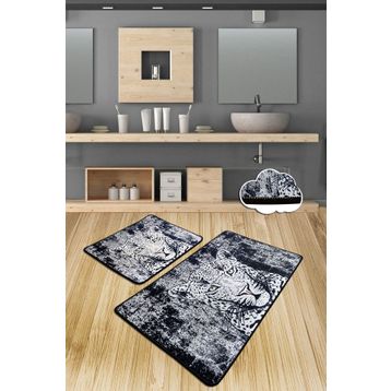 Chilai Home Tiger 2'li Set Banyo Halısı Paspas Yıkanabilir Kaymaz Taban Klozet Takımı