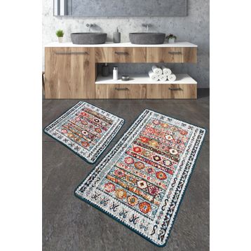 Chilai Home Weref Djt 2'li Set Paspas Yıkanabilir Kaymaz Banyo Halısı