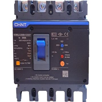Chint NXMLE-250S/4300BY 4P 250A 36KA Bobinli Kompakt Şalter