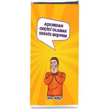 Chocolato 100 gr Aşkından Servis Dışıyım Bitter Tablet Çikolata