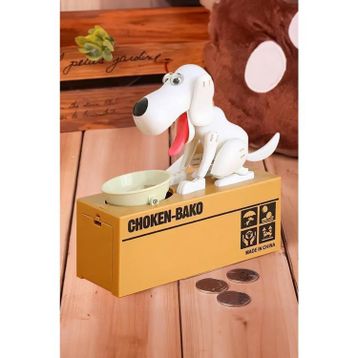 Choken Bako Sensörlü Para Yiyen Beyaz Köpek Kumbara