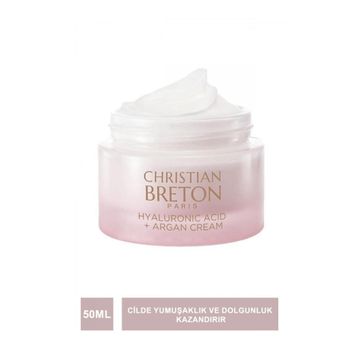 Christian Breton Hyaluronic Acid + Argan Cream 50 ml Nemlendiricili Yüz Kremi