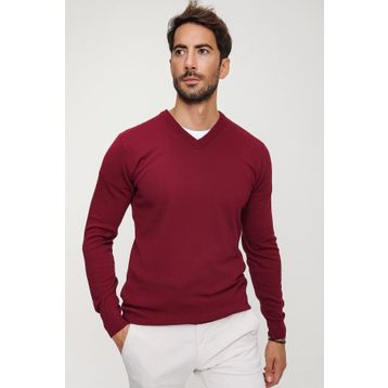 Chuba 20W151 Bordo V Yaka Triko Erkek Kazak