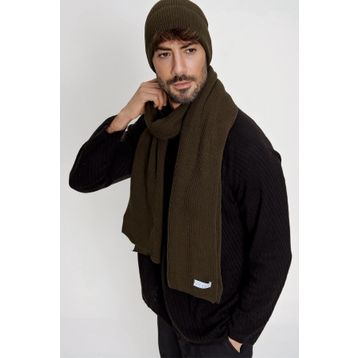 Chuba 22W850 Haki Selanik Örgü Triko Atkı Bere Takımı