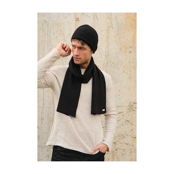 Chuba 23W501 Siyah Saç Örgü Erkek Atkı Bere Takımı