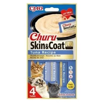 Ciao 4x14 gr Churu Skin Coat Deri ve Tüy Sağlığı için Ton Balıklı Sıvı Kedi Ödül Maması
