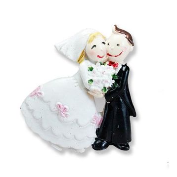 Çiçekli Gelin Damat 12 Adet Biblo
