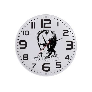 Çılgıntrend 20 x 20 cm Mustafa Kemal Atatürk İmzalı ve Fotoğraflı Cam Duvar Saati