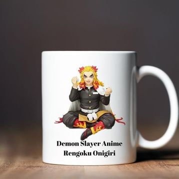 Çılgıntrend Demon Slayer Anime Rengoku Onigiri Tasarımlı kupa Bardak