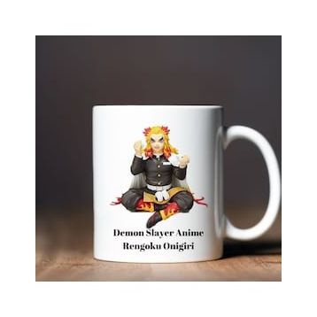 Çılgıntrend Demon Slayer Anime Rengoku Onigiri Tasarımlı kupa Bardak