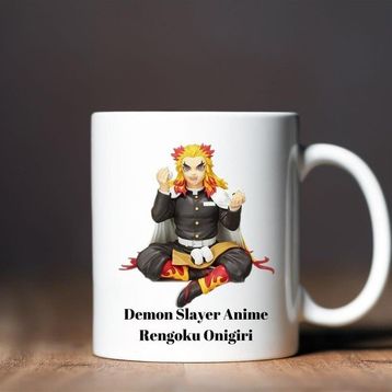 Çılgıntrend Demon Slayer Anime Rengoku Onigiri Tasarımlı kupa Bardak