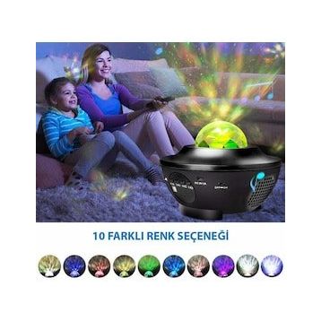 Çılgıntrend Smart Starry Projektör Light-Blth+Müzik+7Farklı Ambians