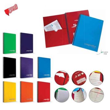 Çınar 72822 Composition A4 200 Yaprak Çizgili Pp Kapak Spiralli Defter
