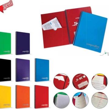 Çınar 72822 Composition A4 200 Yaprak Çizgili Pp Kapak Spiralli Defter