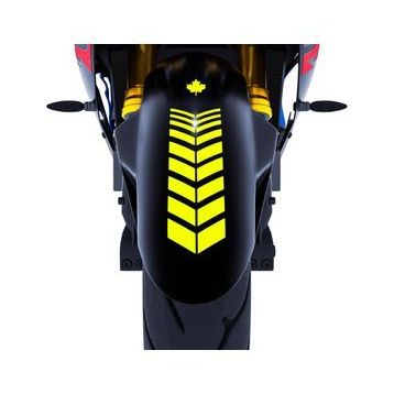 Çınar Extreme 2 Adet 25x8 cm Sport Motosiklet Çamurluk Floresan Sarı Kask Sticker