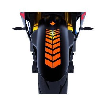 Çınar Extreme 2 Adet Sport Motosiklet Çamurluk Floresan Turuncu Kask Sticker