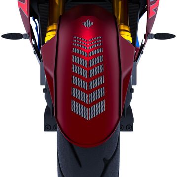 Çınar Extreme 2 Adet Sport Motosiklet Çamurluk Siyah Karbon Fiber Dokulu 25x8 cm Kask Sticker