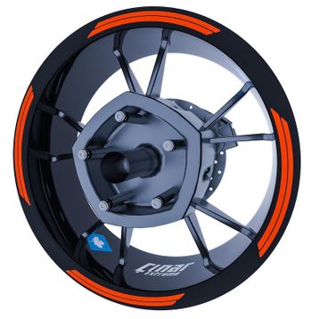 Çınar Extreme Double Stripe Floresan Turuncu Jant Şeridi Sticker