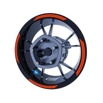 Çınar Extreme Double Stripe Floresan Turuncu Jant Şeridi Sticker