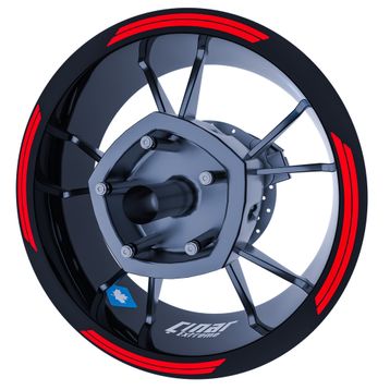 Çınar Extreme Double Stripe Reflektif Kırmızı Jant Şeridi Sticker