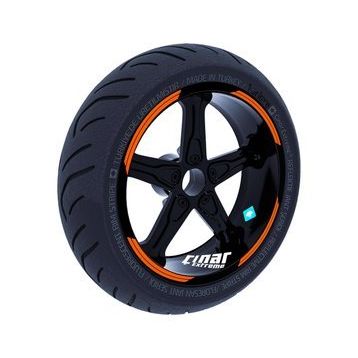 Çınar Extreme Double Stripe Tasarımlı Alev Turuncusu Jant Şeridi Sticker