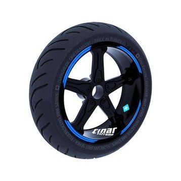 Çınar Extreme Double Stripe Tasarımlı Azur Mavi Jant Şeridi Sticker