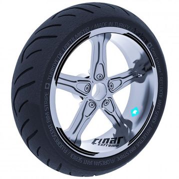 Çınar Extreme Double Stripe Tasarımlı Jet Siyah Jant Şeridi Sticker