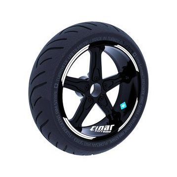 Çınar Extreme Double Stripe Tasarımlı Süt Beyaz Jant Şeridi Sticker