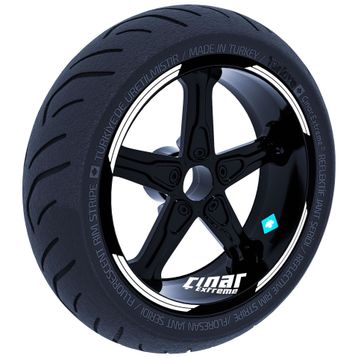 Çınar Extreme Double Stripe Tasarımlı Süt Beyaz Jant Şeridi Sticker