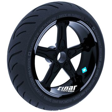 Çınar Extreme Double Stripe Tasarımlı Taş Grisi Jant Şeridi Sticker