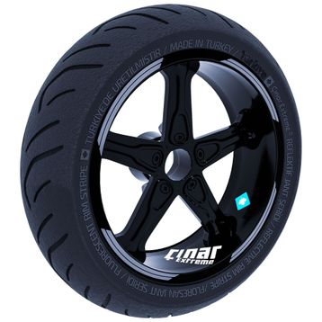 Çınar Extreme Double Stripe Tasarımlı Taş Grisi Jant Şeridi Sticker