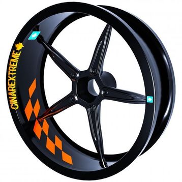 Çınar Extreme Gp Flag Damalı Alev Turuncusu İç Jant Şeridi Sticker