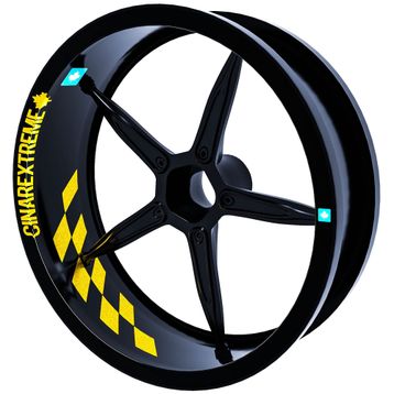 Çınar Extreme Gp Flag Damalı Reflektif Sarı İç Jant Şeridi Sticker