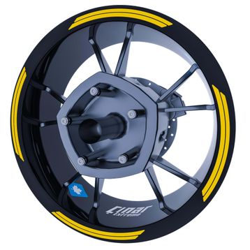 Çınar Extreme Reflektif Koyu Sarı Double Stripe Jant Şeridi Sticker