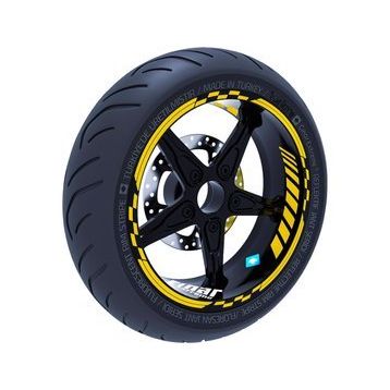 Çınar Extreme Reflektif Koyu Sarı Moto Gp İç Dış Jant Şeridi Takım Sticker